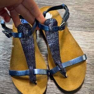 Plakton Sparkly Blue Sandals woman’s 6.5 (s173)